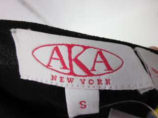 AKA Black Silk Sheer Beaded Sleeve Blouse Top Sz XS  