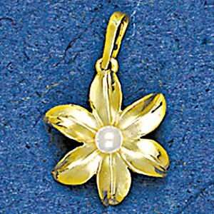  Mark Edwards 14K Gold Clematis Flower Nautical Pendant 