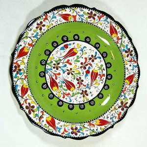  Olive Tulip and Wildflower Handpainted Plate Kitchen 