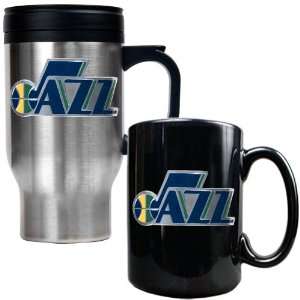  Utah Jazz Stainless Steel Travel Mug & Black Ceramic 