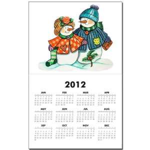  Calendar Print w Current Year Christmas Snow Couple Snow 