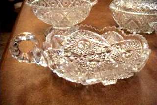 Assorted Antique Pressed Glass Relish Dishes A 20  