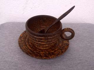 Wooden Coffee Tea Cup Set Palm Wood Gift Decoration New Handmade/Hand 