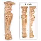28 1 4 H,Hand Carved Hard Wood Lion Base Mantel Corbel items in Zakros 