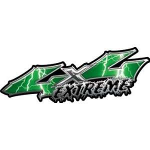  Wicked Series 4x4 Extreme Lightning Green Decals   4.25 h 