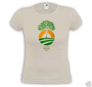 Official OBAMA TREE LOGO Ladies T shirt   Large  