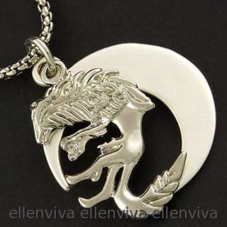 Awesome Wolf Moon Animal Pendant Necklace FS #ne274sv  