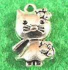 10 Tibetan Silver Cute Hello KITTY CAT Charms Pendants Tibet Jewelry 