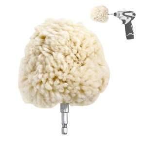 Genuine Wool Buffing Ball   Hex Shank   Turn Power Drill or Impact 