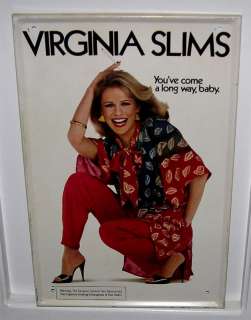 Vintage Virginia Slims Tin Advertising Sign  