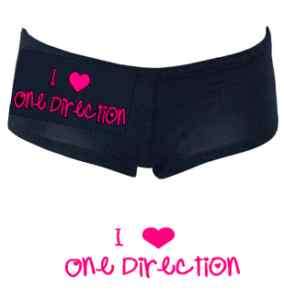 love/heart One Direction ladies boy shorts/underwear  