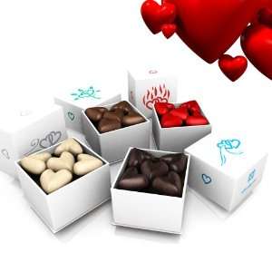 40 pcs 4 White Love Boxes Filled With Heart Shaped Chocolates  