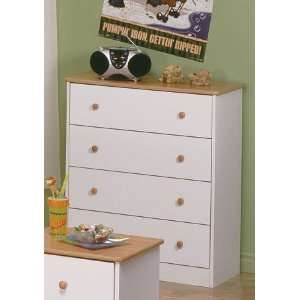  Storage Chest with Ball Shaped Handles in White Finish 