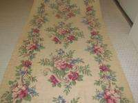 of SIX Creamy white Cottage Rose Vintage Barkcloth Fabric Drape 