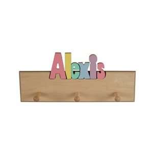    Personalized Pastel Coat Rack   8 Letters   Color White Baby