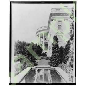  White House garden pool, with south portico c1933