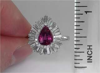 Estate 3.13 Carat UNHEATED Natural Ruby & Diamond Vintage Ring 14k 
