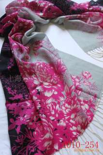 New Flowers Spring/Autumn/Wintry Chinese Womens 100% Pashmina Shawl 