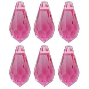  6 Rose Teardrop Swarovski Crystal Beads 6000 11mm New 