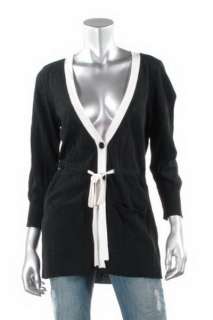 nanette lepore Black Cardigan Sweater Sz L NWT $225  