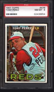 1967 Topps Baseball #476 Tony Perez SP PSA 8 NM MT  