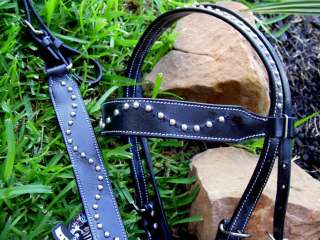 BRIDLE WESTERN LEATHER HEADSTALL BREASTCOLLAR TACK SET  