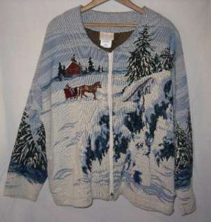 plus size woven winter scene jacket 2X  