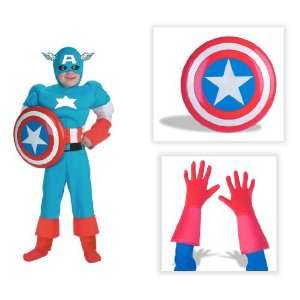  Captain America Deluxe Muscle Child Costume with Shield 