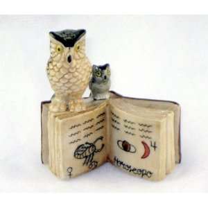  OWL w/CHICK on OPEN Scropion BOOK Figurine MINIATURE New 