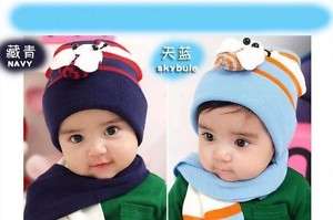 Warm Baby Boy Toddler Hat Beanie & Scarf Set 1~4 years  