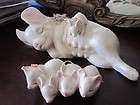 DARLING Ceramic Sleeping Laying Mama Pig & Baby Piglets