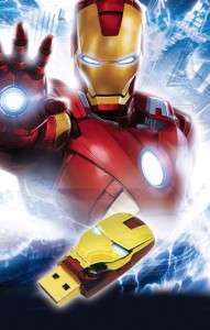 2012 Marvel Avengers Movie Iron man 8 Gb Usb2.0 Flash Drive gold/red 