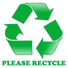 PLEASE RECYCLE STICKER for trash bins & cans. GO GREEN  