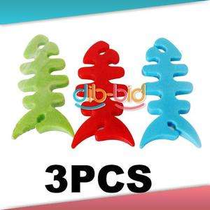 Silicone Rubber Fish Bone Earphone Cord Cable Winder  