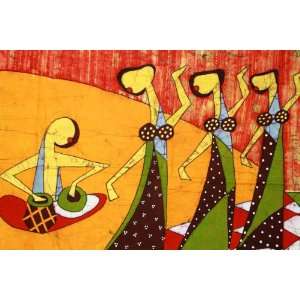  Dance to My Time   Batik Painting On Cotton Fabric