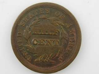 1850 Half Cent   1/2c   Counterstamped **  