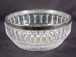 WILLIAM ADAMS CRYSTAL BOWL WITH SILVER PLATED RIM  