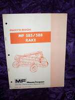 Massey Ferguson 585/588 Rake Parts Manual  