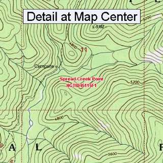  USGS Topographic Quadrangle Map   Spread Creek Point 
