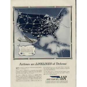 Airlines are LIFELINES of Defense  1941 Air Transport Association 