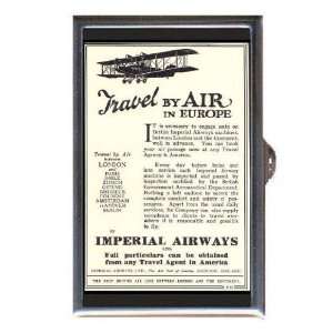  Air Travel Europe Biplane Coin, Mint or Pill Box Made in 