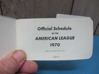 1970 American League annual pass card and Official Schedule booklet 