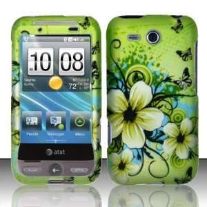  BUTTERFLY & FLOWERS Hard Plastic Design Cover Case for HTC 