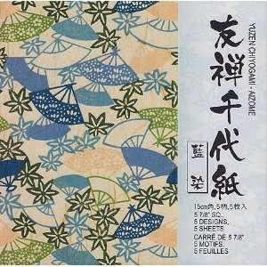   Paper  Yuzen Chiyogami Aizome Pack of Five Arts, Crafts & Sewing