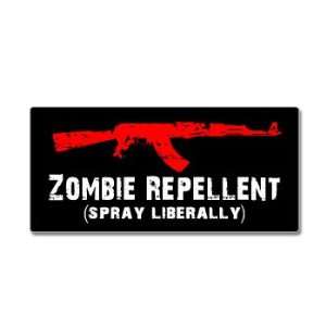 AK 47 Zombie Repellent Spray Liberally   Window Bumper Sticker