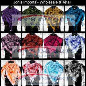 Lots of 12 wholesale Arab Shemagh plaid Scarves Wraps  