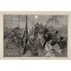  1900 Print Spanish American War Insurgent Attack Battle 