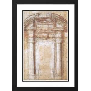  Michelangelo 28x40 Framed and Double Matted Study for the 