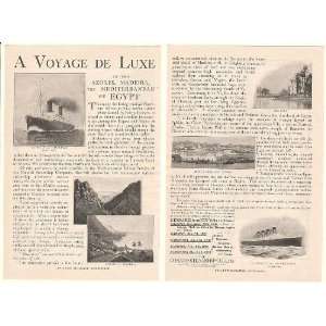  1908 Cunard Steamship Co Mediterranean Voyage 2 Page Print 