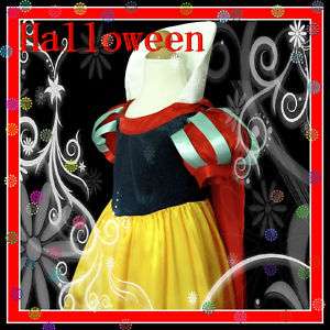 Halloween Snow White Princess Girls Paety Dress SZ 3 8Y  